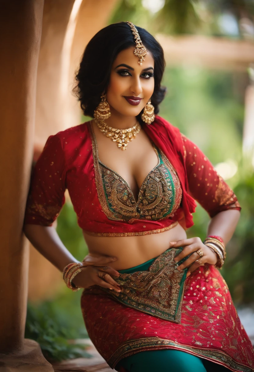 muslim hot woman with deep navel,thick thighs,big eyes,chubby belly,big forehead,