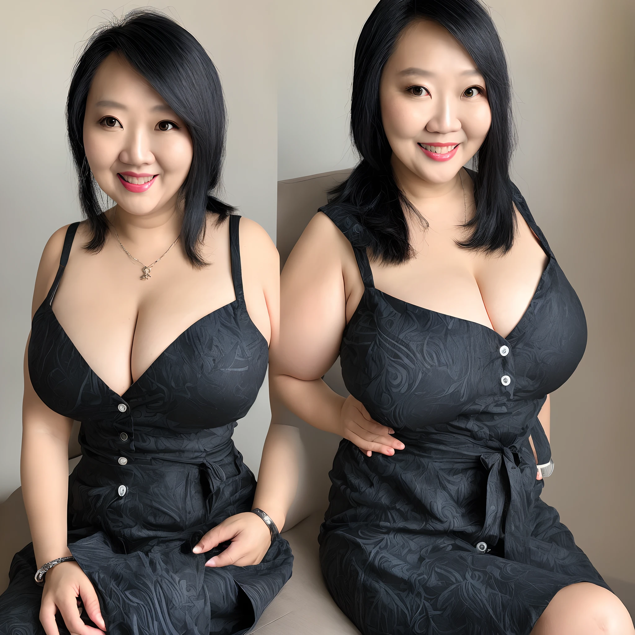 mother's image reference :[https://imageupload.io/lnh4HJXfhuTtpTy] :(a 57-year-old curvy,  keling chubby malaysia hesitant woman with black hair small ponytail upside, natural saggy cup 46m dd breast size 32 35 under bust, she is wearing long modest black batik with one button unbuttoned).

Mother's HTML Code to create more accurate AI : []
(Realistic, 6k, Highest resolution skin,overage, keling,face accuracy)