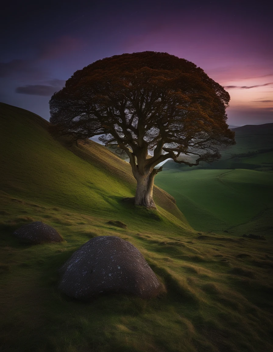 sycamore gap, night background