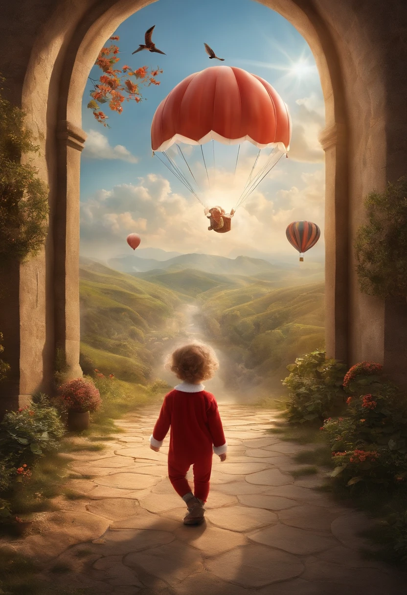 The world through your baby's eyes:1.5,Everyone who grows up was once a child
Think back to your childhood,Have you ever had such a wish???sudden,A door opened,You walk in,A magical light begins to envelop your surroundings, Another imaginative fantasy world。Put on your crown,Become an adventurous elf,Carry a hydrogen balloon that symbolizes freedom, In a world full of extraordinary imagination, Everything may not conform to the laws of physics,But everything is even more incredible。Clouds are candy sold at Sky Grocery stores,Meteors are fireworks released by Santa Claus,Run along the runway,The wind will also give way to you。
Although the period of appreciation of childhood has passed,As an adult, We probably face computers on a daily basis,Logical and reasonable,But as designers,We can still evoke the imagination of childhood at any time,With the power of design
Let it be the light that illuminates the real world。