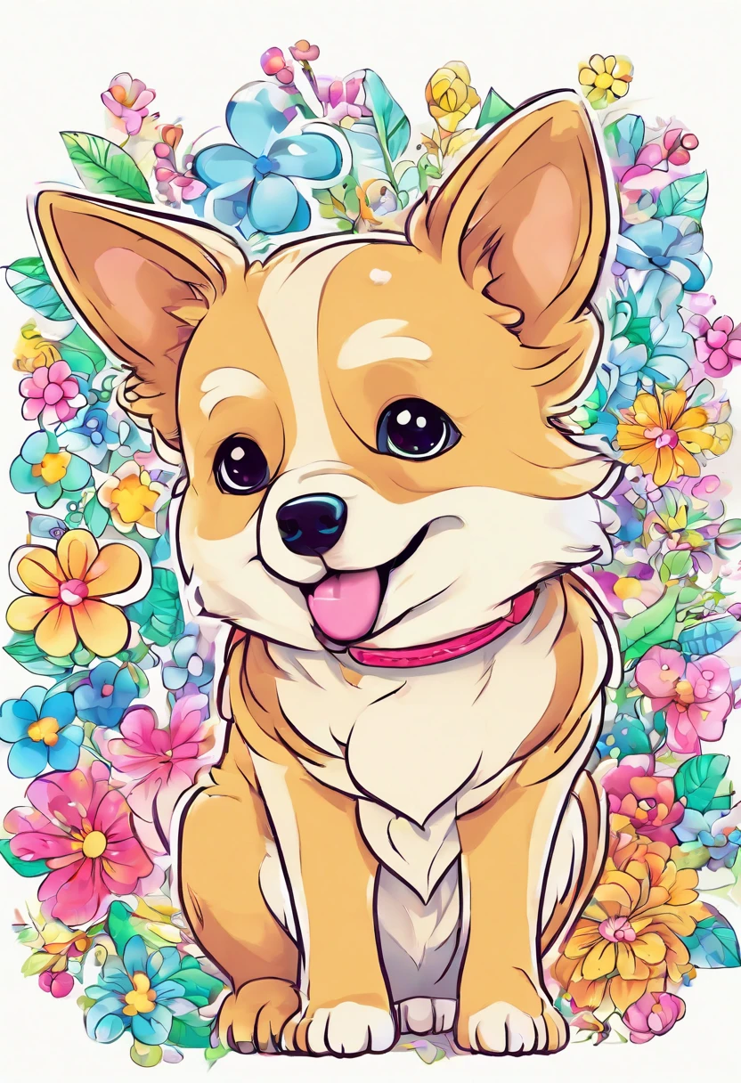 Dog, Coloring page, Clean Line, No background