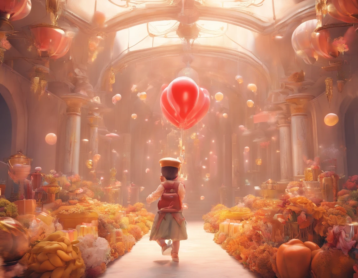 Depict the world through the eyes of a baby:1.5,tiara crown、Hydrogen balloons、Runway circles and clouds,Artistic sense、Beauty Feeling、Futuristic,succinct、Childlike、The tones are pastel,softness,lithe、freely
Think back to your childhood,Have you ever had such a wish????????????sudden,a door opened,You walk in,A magical light begins to envelop your surroundings, Another imaginative fantasy world。Put on your crown,Become an adventurous elf,Carry a hydrogen balloon that symbolizes freedom, In a world full of extraordinary imagination, Everything may not conform to the laws of physics,But everything is even more incredible。Clouds are candies sold at Sky Grocery stores,Meteors are fireworks released by Santa Claus,Run along the runway,The wind will also give way to you
