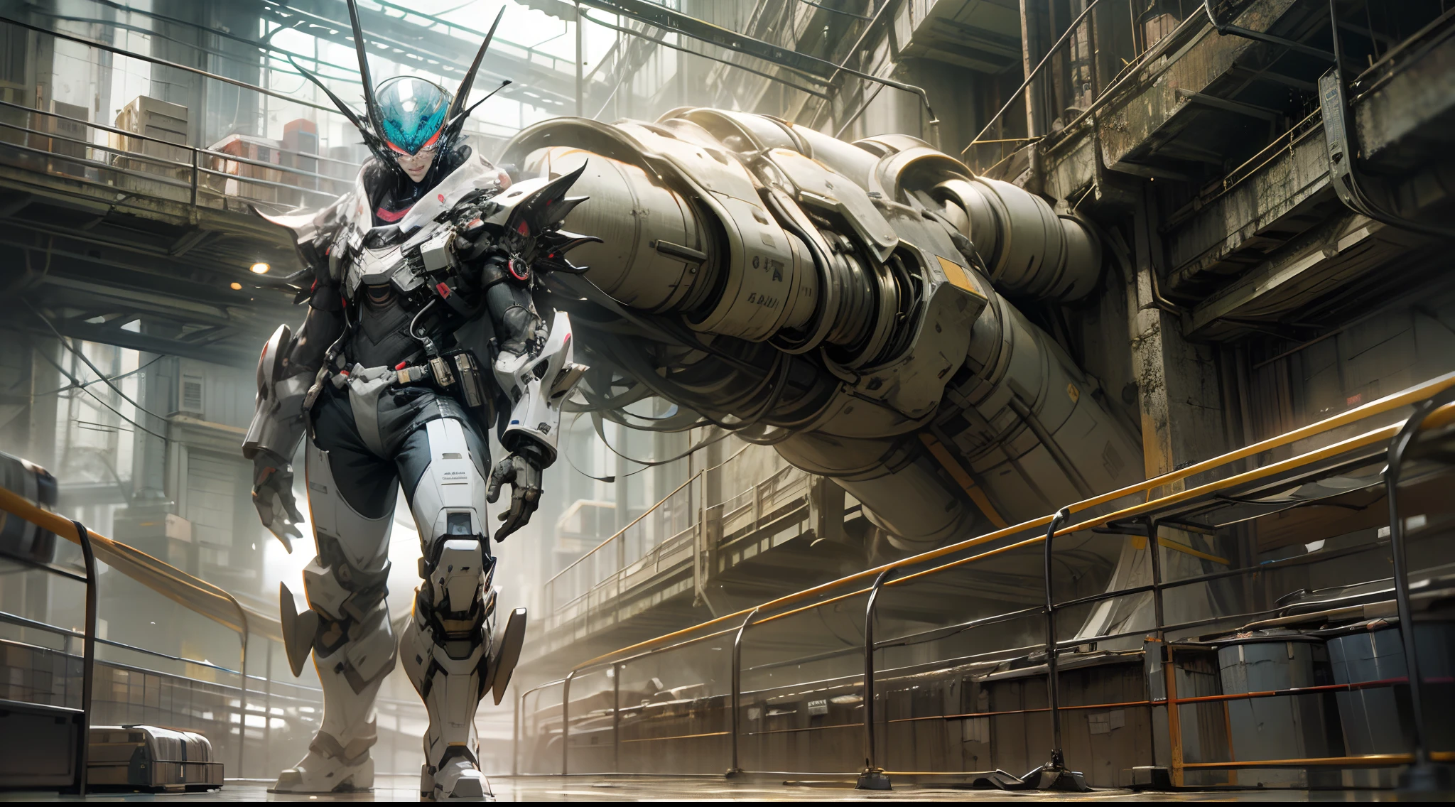 ((Best quality)), ((masterpiece)), (highly detailed:1.3), 3D, beautiful, (cyberpunk:1.2), in space, nebula, holding_weapon, (1Female mecha:1.3), facing the viewer, glowing eyes, full body, (flying, swooping down, dynamic, motion blur: 1.4), (huge mecha wings: 1.6), looking up, glowing_eyes, mecha, panorama, background is earth, nebula, space, particles, reality, HDR (High Dynamic Range), Ray Tracing, NVIDIA RTX, Super Resolution, Unreal 5, Subsurface Scattering, PBR Texturing, Post Processing, Anisotropic Filtering, Depth of Field, Maximum Clarity and Clarity, Multilayer Textures, Albedo and Specular map, Surface shading, accurate simulation of light-material interaction, perfect proportion, Octane Render, two-tone lighting, large aperture, low ISO, white balance, rule of thirds, 8K RAW, efficient sub-pixel, sub-pixel convolution,