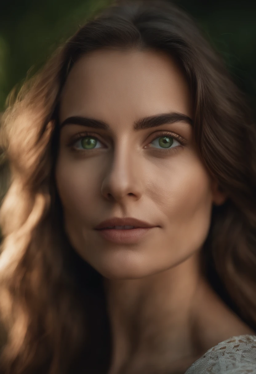 arafed woman with long hair and green eyes posing for a picture, 60mm portrait, 50mm portrait, 7 0 mm portrait, cinematic headshot portrait, 50 mm lens photo portrait, soft portrait shot 8 k, closeup headshot portrait, full - face close - up portrait, full face close up portrait, close up face female portrait, young woman's face