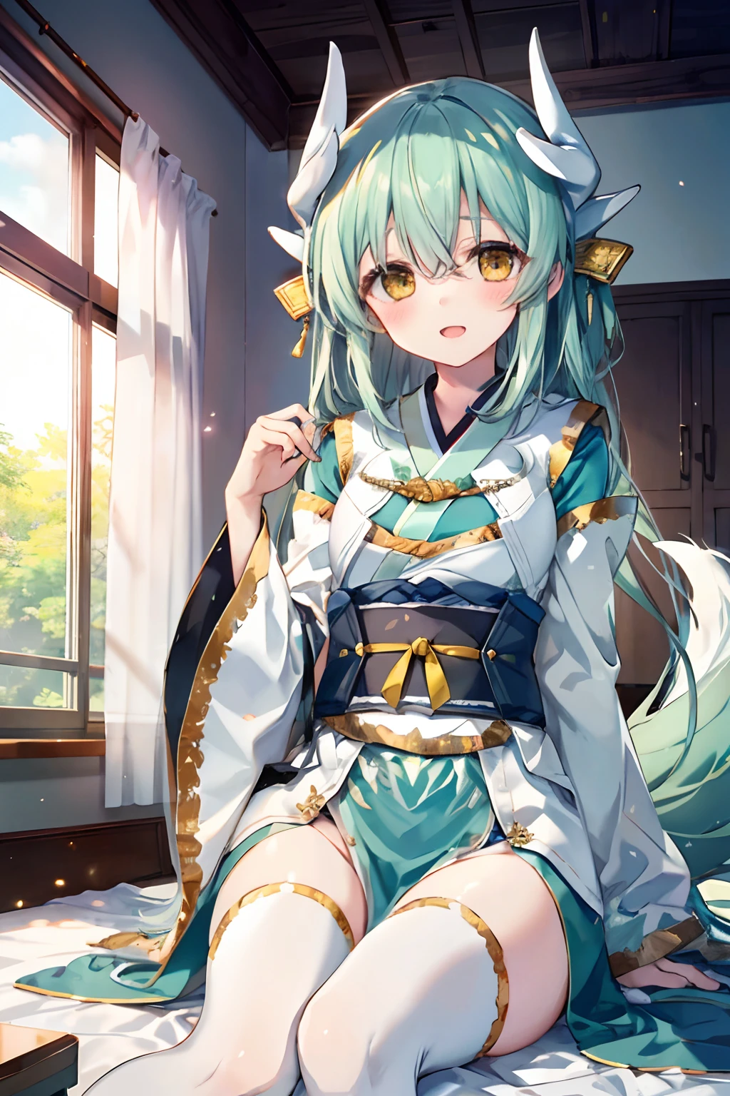 (masterpiece, best quality, high resolution),
FaithfulDog, puppy Kiyohime, 1girl, solo, seiza, blush, sitting, open mouth, tail wagging, looking at viewer, indoor, my room,
<lora:FGOkiyohime9in1:0.9>,