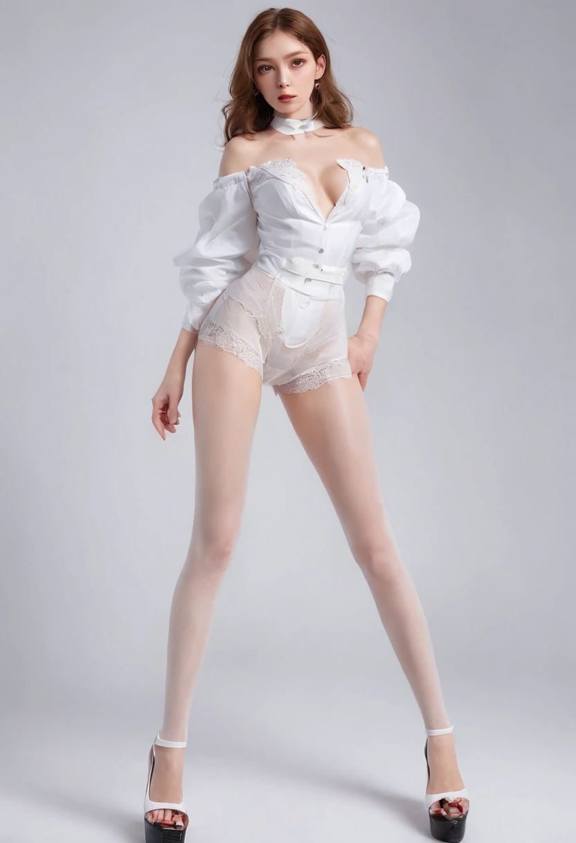 Several young girls，Small man's waist，Right shoulders，White hip pantyhose，White stockings，Thick white pantyhose，Thick white dancing socks，without wearing shoes，huge tit，Cocked buttocks，Super detail，hyper HD,A high resolution,1080p,Anatomically correct，ccurate，Physical coordination，Photo portrait，slender thigh，Delicatemakeup，Best quality, Masterpiece, 超A high resolution, RAW photo, Beautiful and aesthetic,deepshadow, (Photorealistic:1.4), full-body composition, Striking perspective