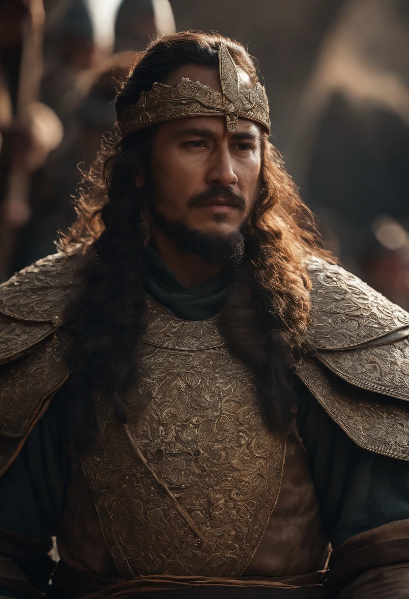 Gerar imagem representando Khutulun, a princesa mongol como a neta badass de Gengis Khan. Mostre-a em uma postura poderosa e confiante. cinematic movie still, Centrado, Close-up, foco seletivo em, antigos guerreiros gutianos, fundo Mountain Pass, feroz, dynamic lines, marrons terrosos, Nuvens tempestuosas se acumulando, breath-taking, foto-realismo, Efeito bokeh, extremamente detalhado, Ultra HD |, Canon EOS R6 Marcos II, Premiado, profissional, 8k, estilizar 1000 caos 20, perfect composition, bonito, detalhado, intrincado, Intricate octane render trend in Artstation, 8 k artistic photography, arte conceitual fotorrealista, soft natural volumetric cinematic perfect light, Miki Asai Macro fotografia, Close-up, hiper detalhado, trending on ArtStation, foco nítido, Studio photo, detalhes intrincados, altamente detalhado, Directed by: Greg Rutkowsk
