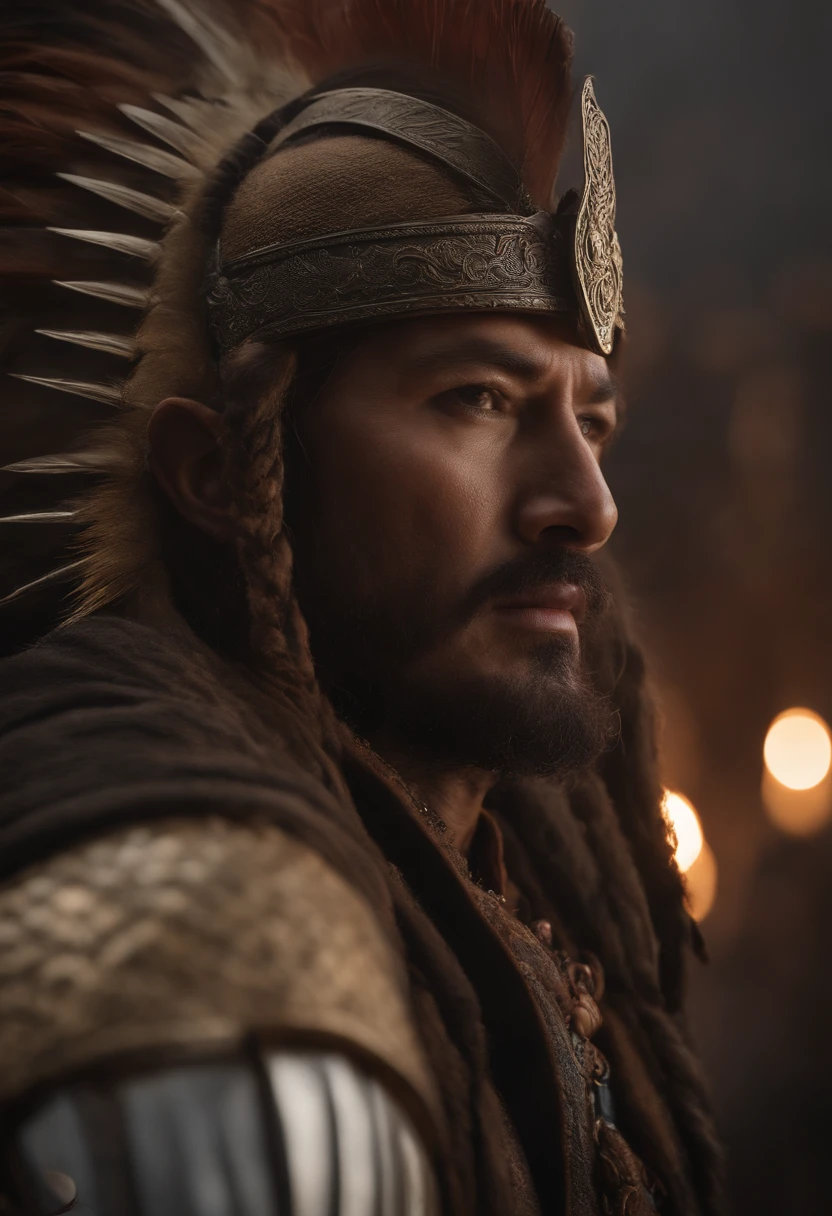 Gerar imagem representando Khutulun, a princesa mongol como a neta badass de Gengis Khan. Mostre-a em uma postura poderosa e confiante. cinematic movie still, Centrado, Close-up, foco seletivo em, antigos guerreiros gutianos, fundo Mountain Pass, feroz, dynamic lines, marrons terrosos, Nuvens tempestuosas se acumulando, breath-taking, foto-realismo, Efeito bokeh, extremamente detalhado, Ultra HD |, Canon EOS R6 Marcos II, Premiado, profissional, 8k, estilizar 1000 caos 20, perfect composition, bonito, detalhado, intrincado, Intricate octane render trend in Artstation, 8 k artistic photography, arte conceitual fotorrealista, soft natural volumetric cinematic perfect light, Miki Asai Macro fotografia, Close-up, hiper detalhado, trending on ArtStation, foco nítido, Studio photo, detalhes intrincados, altamente detalhado, Directed by: Greg Rutkowski