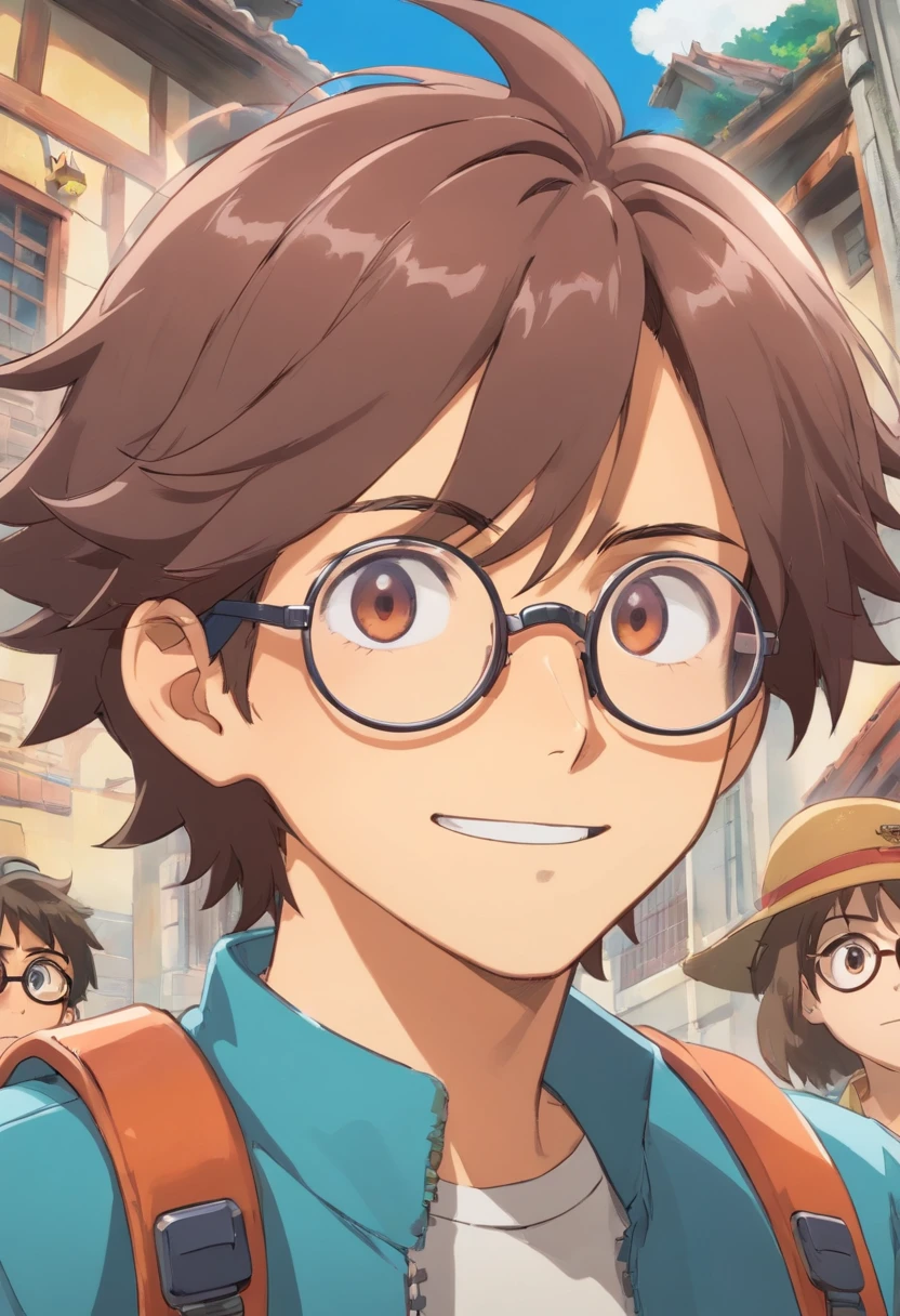 Cabelo cortado, homem, pardo, sem barba, rosto e sorriso lindo, olhos castanhos, wearing goggles, idade 18 anos, rosto lindo 4k