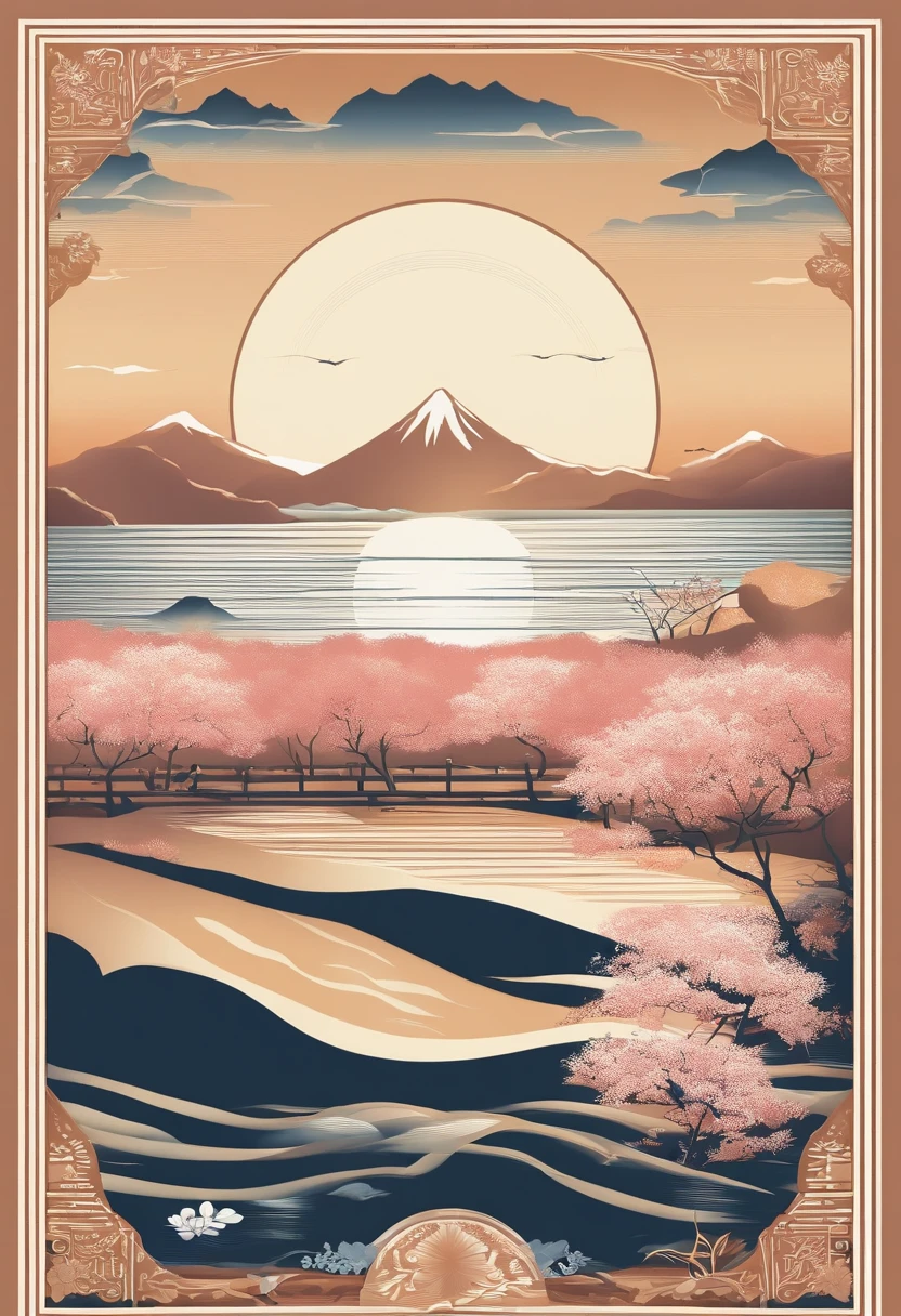 Carton packaging:Frozen rice sugar,Yamakawa,rios,rays of sunshine,Epic composition,shadowing,National style,A very detailed ukiyo-e style illustration,A masterpiece with packaging design,Layered composition,Calm and pastel palette - AR 3:4-upbeta-s 750-style original