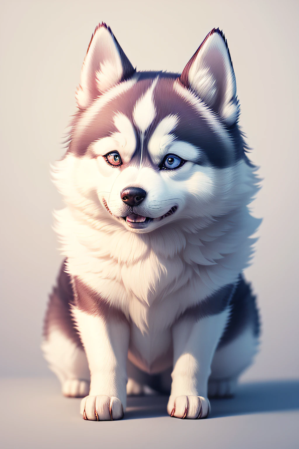 Deformed cute Siberian Husky, Illustration, No background