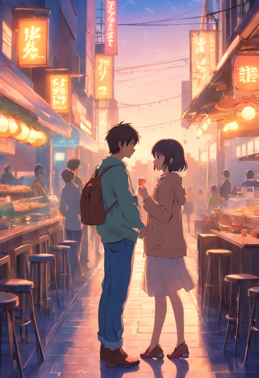 Boy and girl on a romantic date