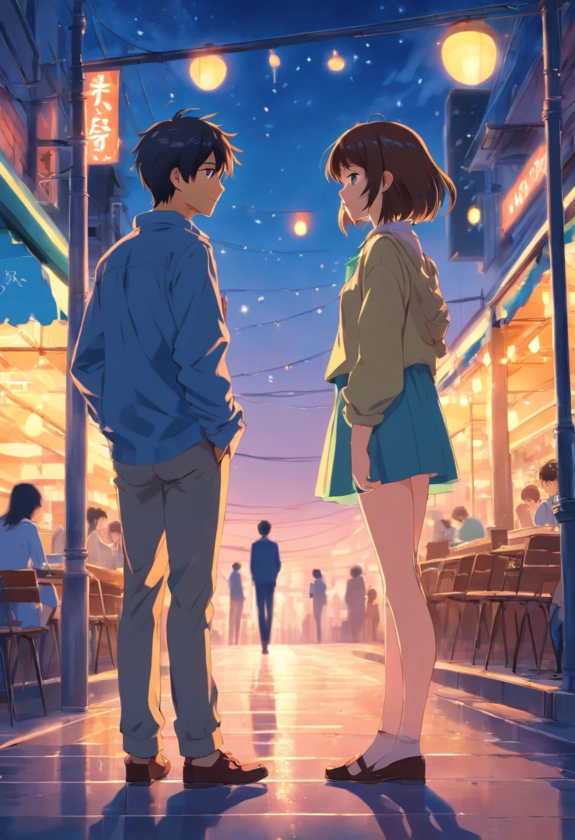Boy and girl on a romantic date