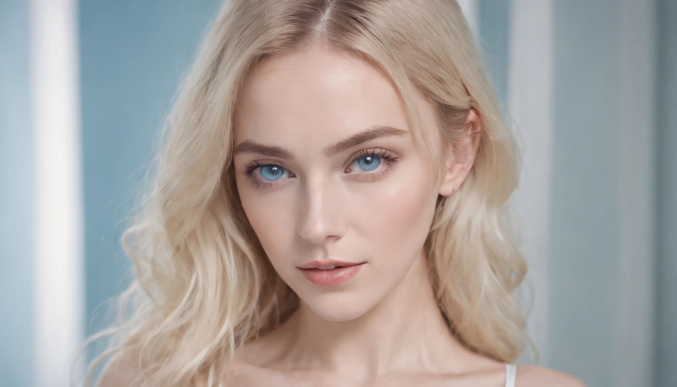 (Thick, blond hair with plenty of texture), (Thick, blond hair with plenty of texture), (Thick, blond hair with plenty of texture). Blonde woman with blue eyes and bust pose, Wear a hot bikini.., full body photograph, Pale bluish skin, Songs inspired by Ana de Armas, ethereal beauty, color portrait, Beautiful pale makeup, Pale blue eyes, Pastel Blue Eyes, Pale blue skin, Unbelievably subtle, astonishing, Young subtle figure, Bright pale blue eyes, Wonderful portrait, Subtle hair, Editorial portrait, blue tone、Russian girl、Prospects for Russia