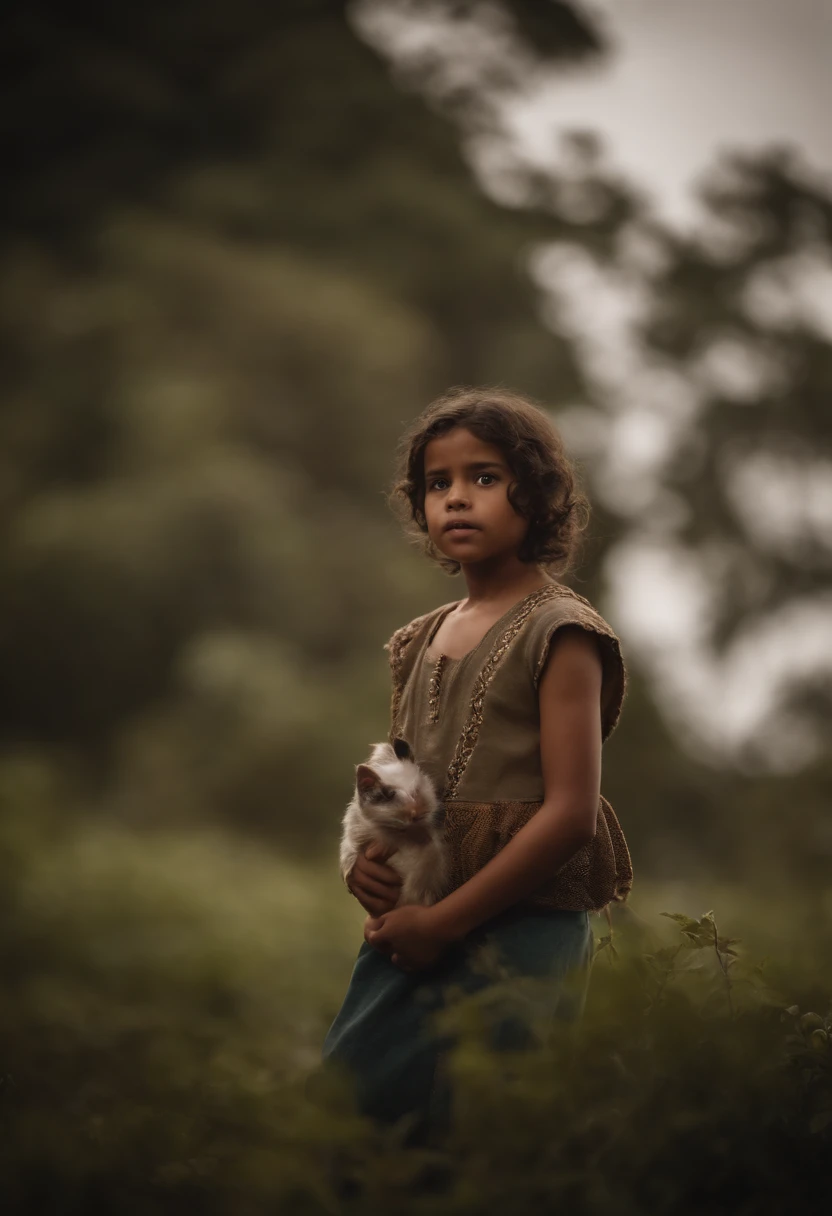 A realistic photograph of a beautiful girl with blue eyes, white skin, morena, They are outdoors in Machupichu, El cielo es azul, Smile, She has a small waist, She is in Native American Indian short clothing, The girl is a musician, The girl is playing a quena flute, La quena es una flauta, The quena is made of a single piece of wood, La quena tiene 6 agujeros para los dedos, The girl is between two trees, The girl is near a lake, Sin dedos adicionales, Sin manos adicionales, Sin brazos adicionales, Symmetrical pupils