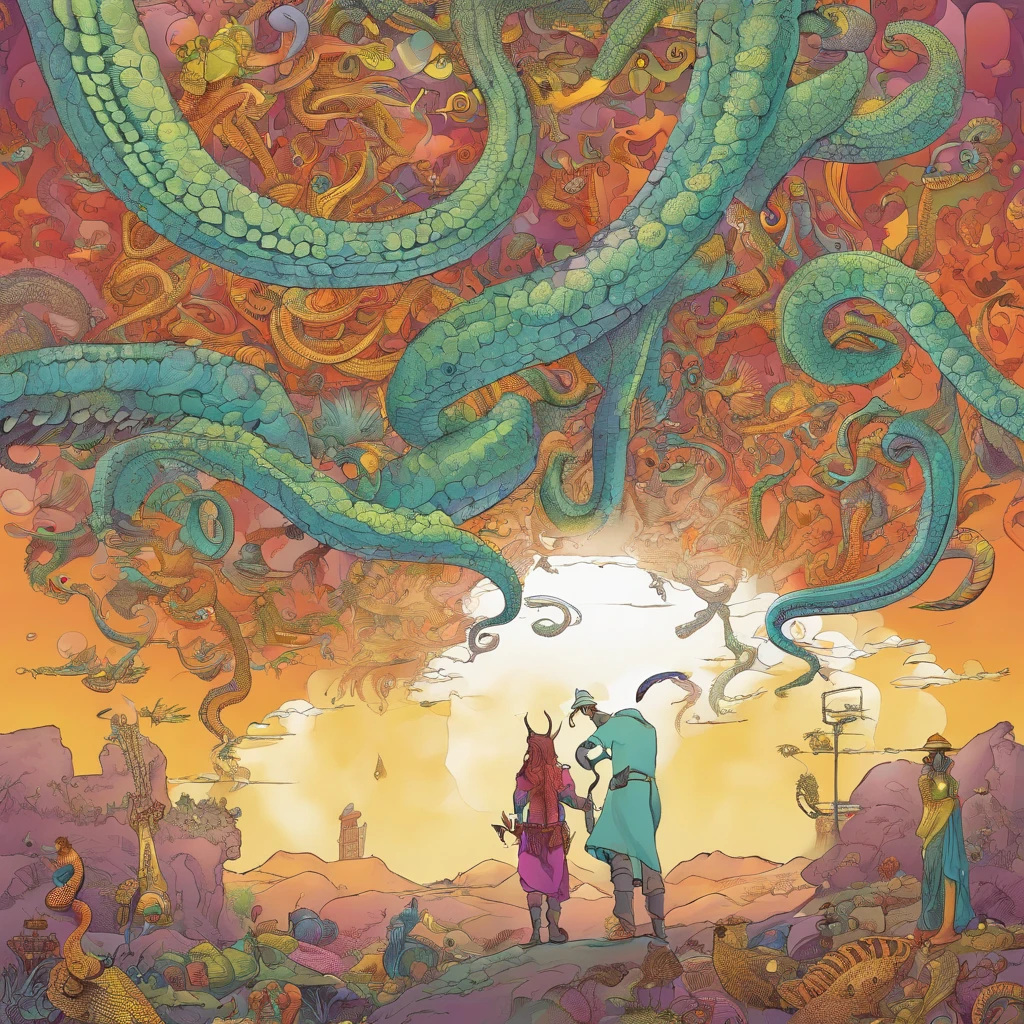 [(Mystical journalistic revelation:1.3) ::5], (masterwork, surreal, absurdres:1.28), (shamanic tentacle journalist:1.2), (towering presence, enigmatic aura:1.25), mind-bending storytelling, arcane truths, tentacles entwined in mysteries, profound insights, journalistic transcendence