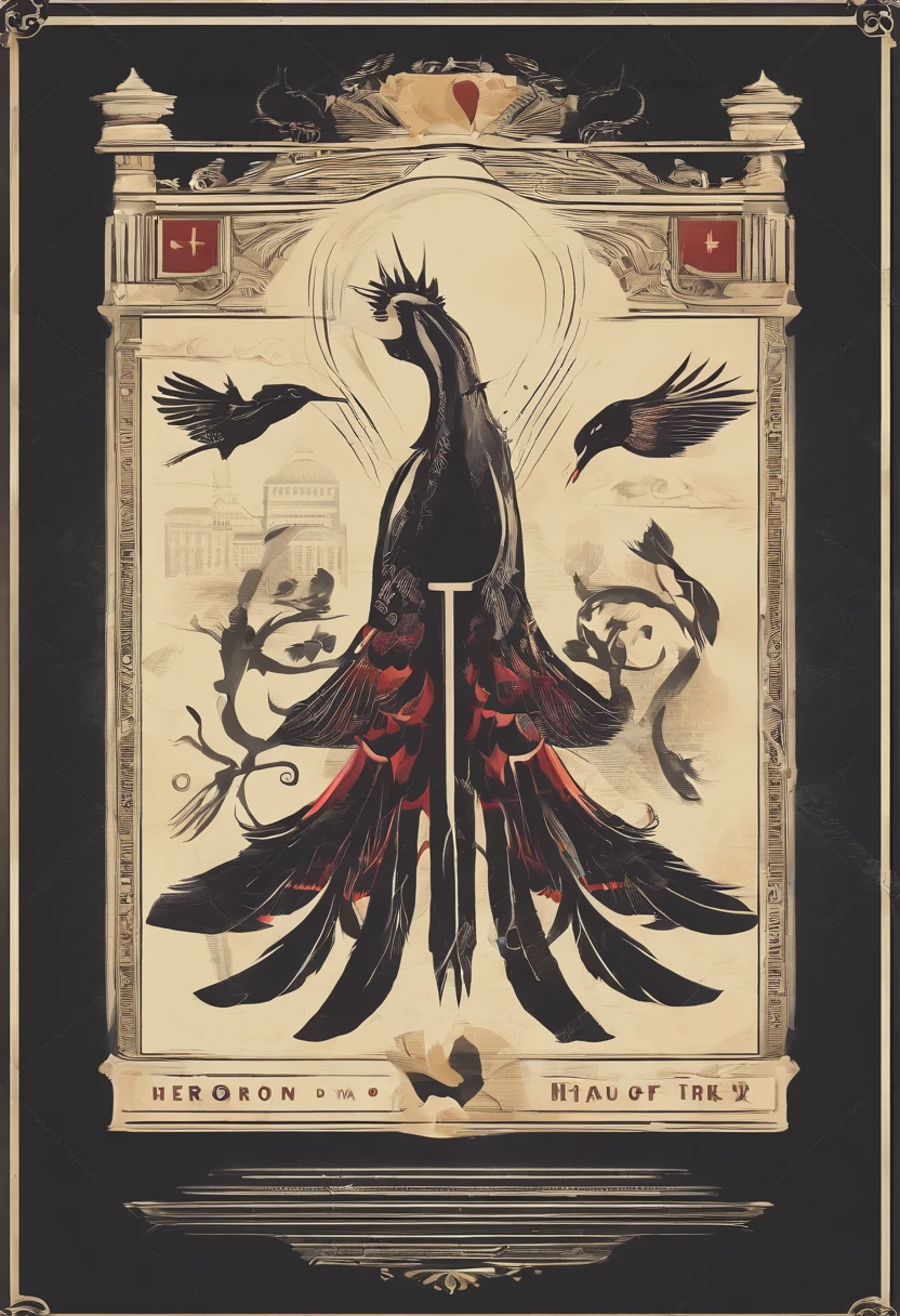 Design a flat logo，Contains text："Handmade by the Heron"。