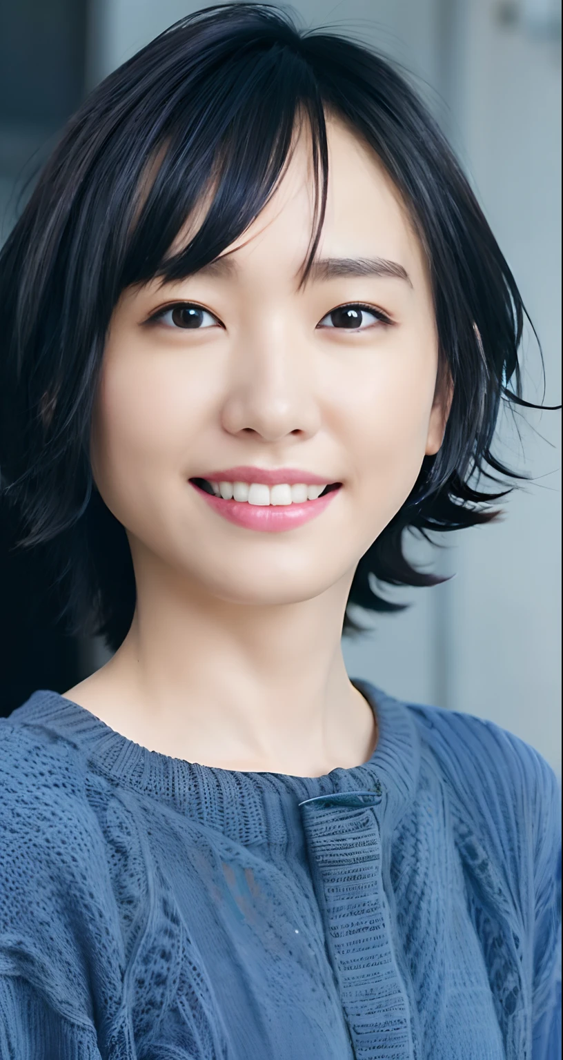 best quality, masterpiece, ultra high res, (photorealistic:1.4), raw photo, 1girl, beautiful Japanese woman, beautiful skin, black hair:1.7, gakki, ((short hair:1.5)), 30 years old, happy laughing:1.2, micro bikini