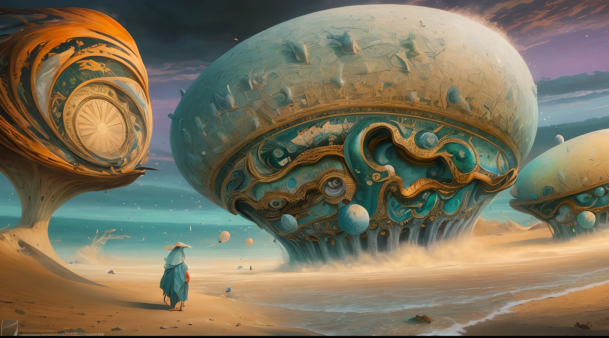 (best quality,4k,8k,highres,masterpiece:1.2),ultra-detailed,(realistic,photorealistic,photo-realistic:1.37), digital art by IrinaKapi, surrealism, sands of time, splash, patterns, floating objects, Yuumei, Robert Bissell, Christopher Balaskas, Keith Mallett, Wassily Kandinsky, acrylic painting, vibrant colors, dreamlike atmosphere, intricate details, mesmerizing composition, striking contrasts, ethereal beauty, mystical elements, whimsical landscapes, otherworldly creatures, intricate brushwork, surreal landscapes, fantastical imagery