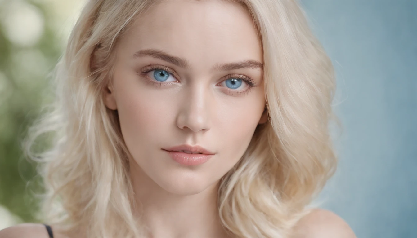 (swollen head), (thick, Textured blonde hair), (thick, Textured blonde hair), (thick, Textured blonde hair). Blonde woman with blue eyes and bust pose, Wear a hot bikini..., full body photograph, Pale bluish skin, Songs inspired by Ana de Armas, ethereal beauty, color portrait, Beautiful pale makeup, Pale blue eyes, Pastel Blue Eyes, Pale blue skin, Unbelievably subtle, astonishing, Young subtle figure, Bright pale blue eyes, Wonderful portrait, Subtle hair, Editorial portrait, blue tone、Russian girl、Prospects for Russia