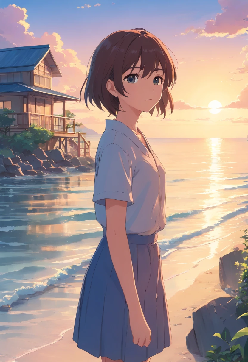 Regenerate a resort-style image of a seaside scene