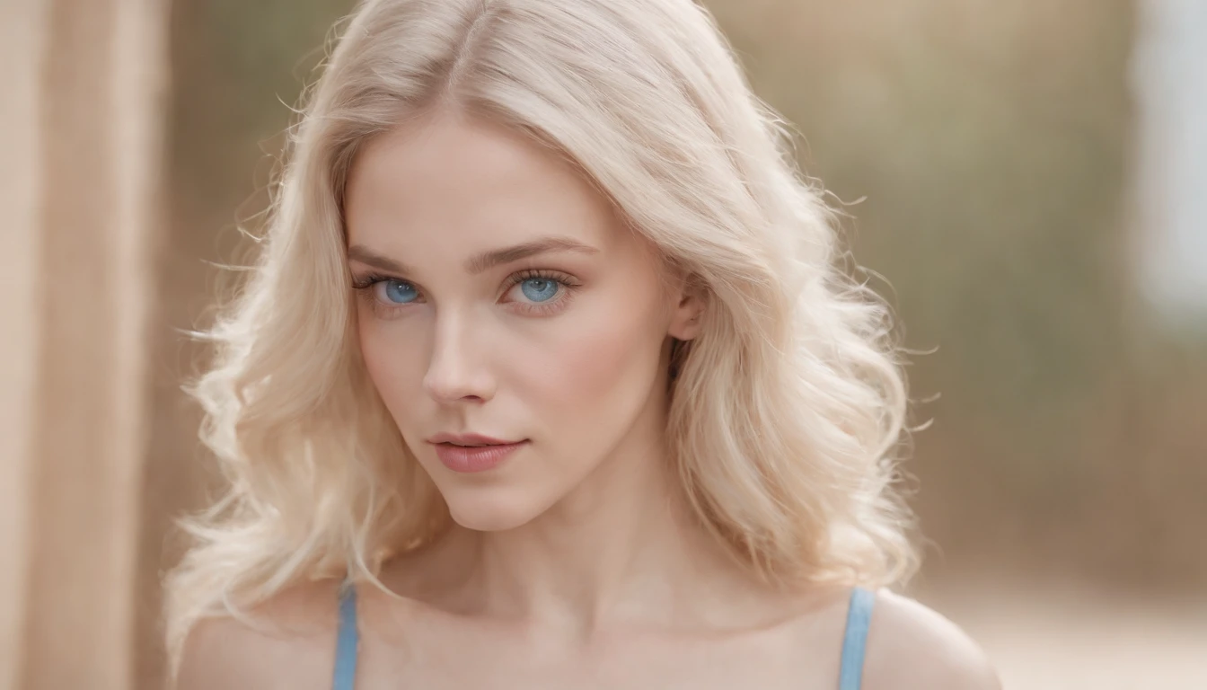 (Swollen head), (thick, Textured blonde hair), (thick, Textured blonde hair), (thick, Textured blonde hair). Blonde woman with blue eyes and bust pose, Wear a hot bikini...., full body photograph, Pale bluish skin, Songs inspired by Ana de Armas, ethereal beauty, color portrait, Beautiful pale makeup, Pale blue eyes, Pastel Blue Eyes, Pale blue skin, Unbelievably subtle, astonishing, Young subtle figure, Bright pale blue eyes, Wonderful portrait, Subtle hair, Editorial portrait, blue tone、Russian girl、Prospects for Russia, (Old Towns in Europe)