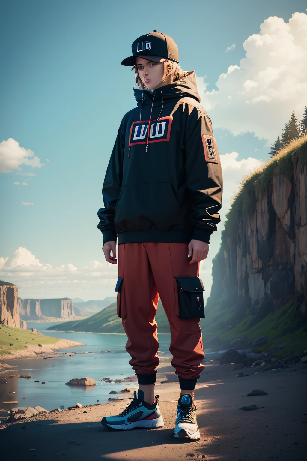 Landscape visual for clothing based on the graphic style of the Lufi YouTube channel