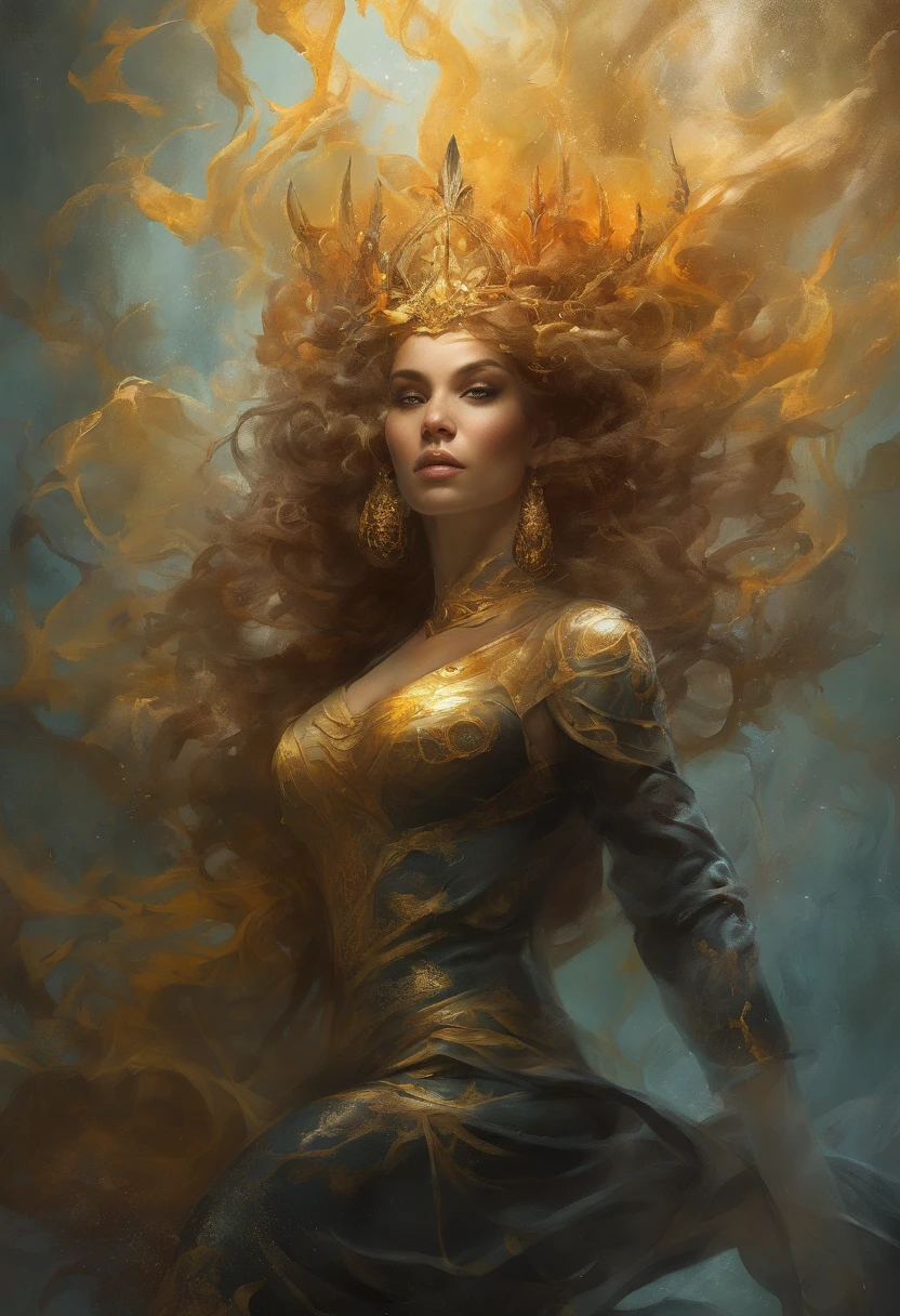 estilo modelshoot, Fantastic golden and black beams, (papel de parede CG unity 8k extremamente detalhado), chaotic storm of intricate liquid smoke in the head, beleza estilizada retrato abstrato de corpo inteiro, pele molhada, por petros afshar, ross tran, tom whalen, peter mohrbacher, artgerm, shattered glass, ((bubbly underwater scenery)) Highly detailed octane radiant light rendering ((Evil Aesthetics))
