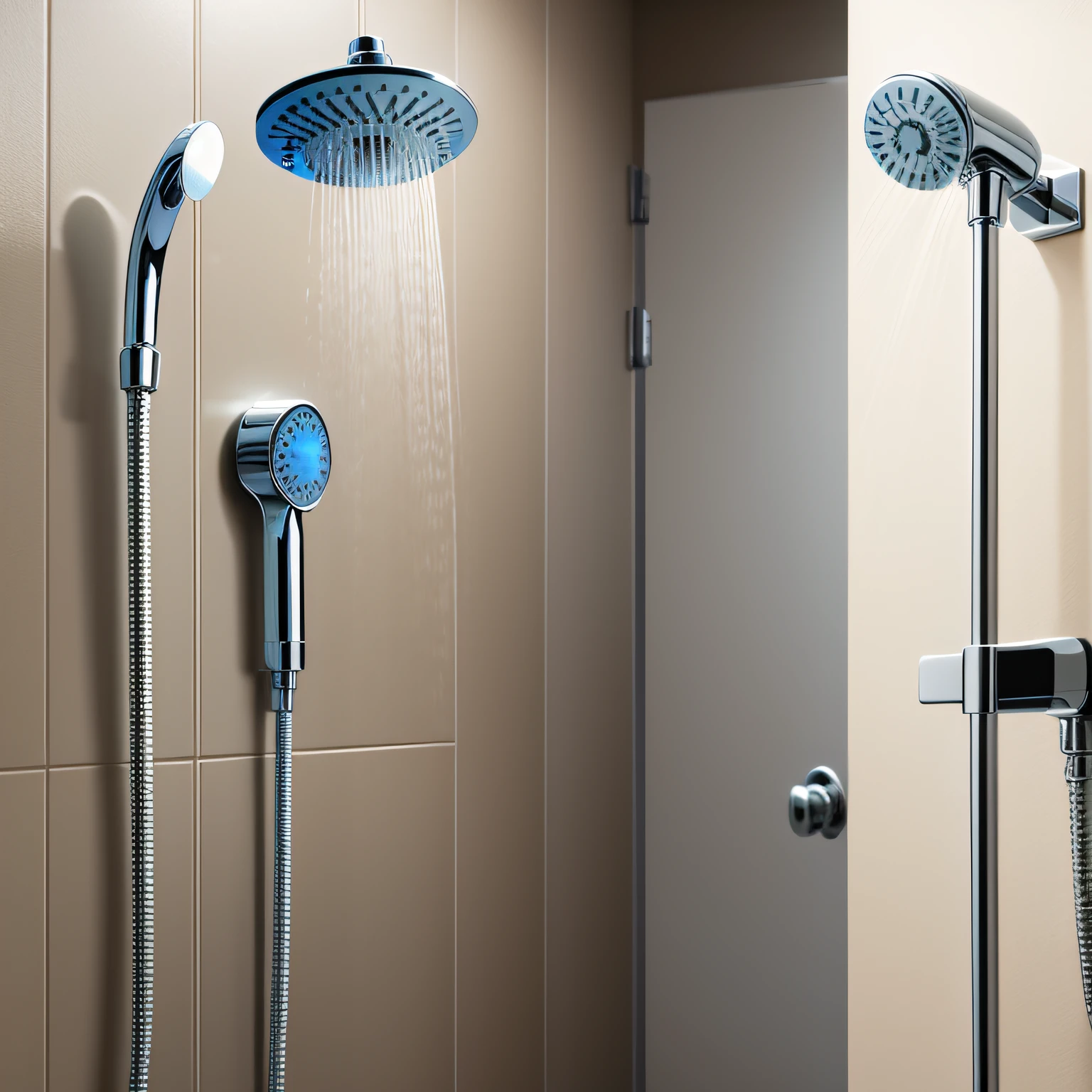 easy clean shower with Showerhead and Faucet Controls