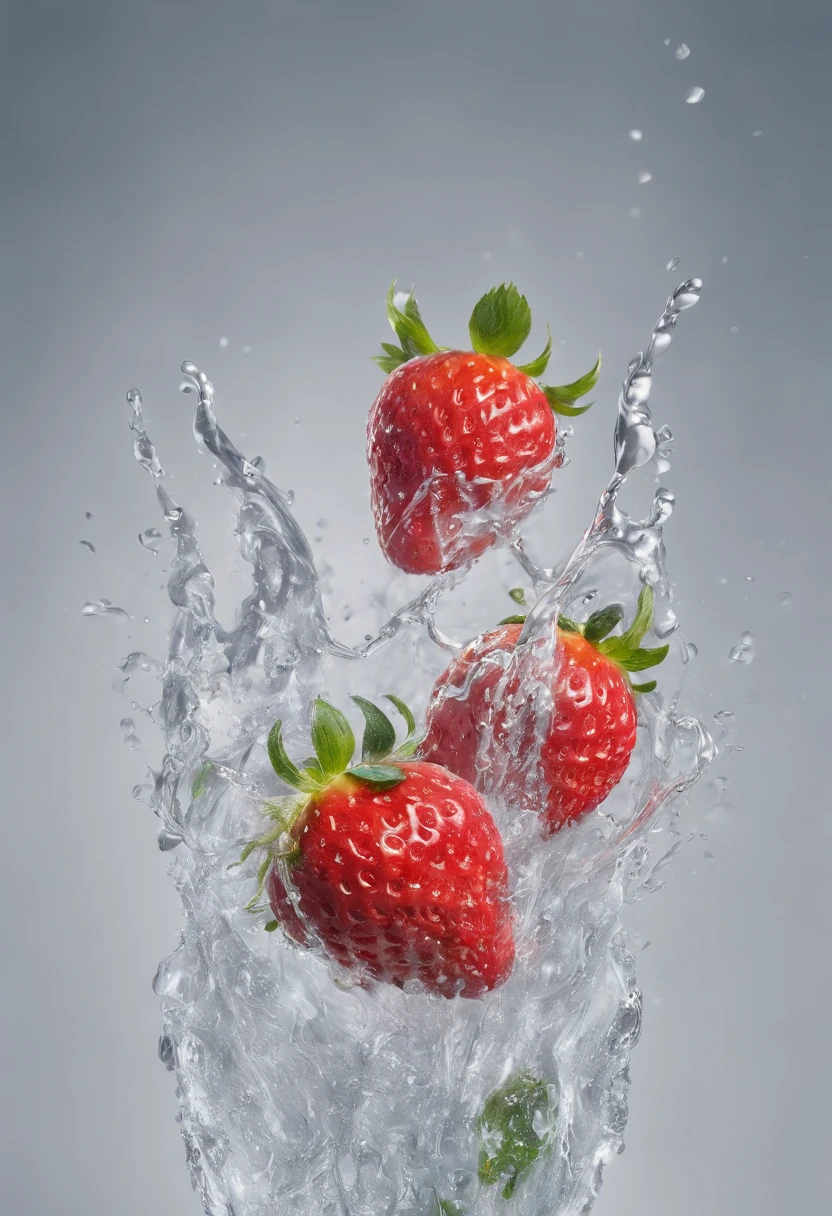 The beauty of a fine white dress, wetting hair, Rain in underwear, Clothes were soaked in the rain, Skin is exposed, hair messy, blush nose, high detailing, close-up,Otoraw Cinematic，Ultra-realistic photos，Ultra Photo Realism，Digital SLR，Soft lighting，Product photos of 5 strawberries that fall into the water、Drippy、Splashing clear liquid、water bloom，dynamic compositions，(Master Parts) (top-quality) (detailliert) (Cinematic lighting) (foco nítido) (Convoluted), Master Parts, top-quality, 超A high resolution, 8K UHD,A detailed eye_nffsw, Detalhador Furtástico