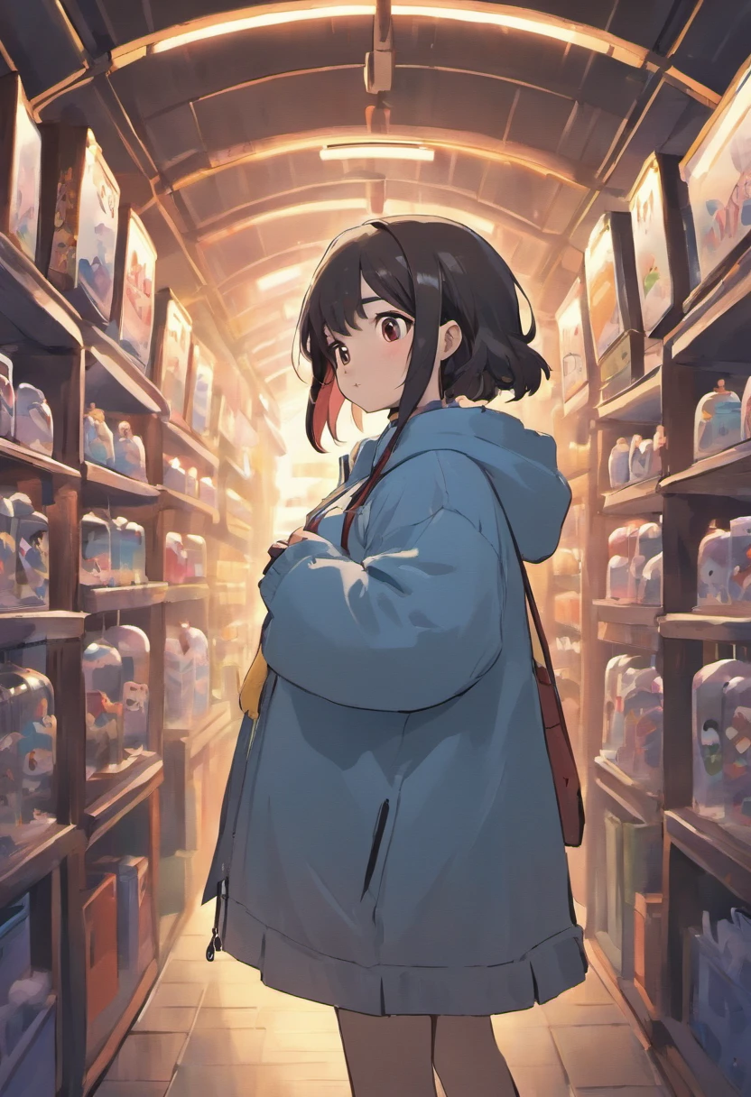 photoRealstic、Draw a cute person ((Chubby cute penguins 🐧)) Go on an adventure, Cute look,with headphones on🎧 ((Pouch packaging)) On the back of a penguin, HD ,subdued contrasts, ((Fluffy penguins 🐧)), Adorable