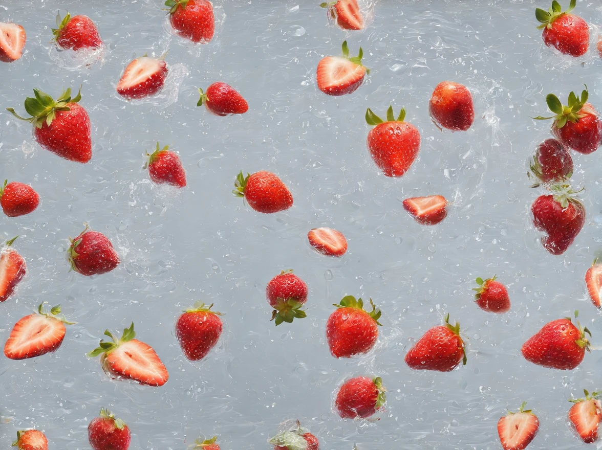 The beauty of a fine white dress, wetting hair, Rain in underwear, Clothes were soaked in the rain, Skin is exposed, hair messy, blush nose, high detailing, close-up,Otoraw Cinematic,Ultra-realistic photos,Ultra Photo Realism,Digital SLR,Soft lighting,Product photos of 5 strawberries that fall into the water、Drippy、Splashing clear liquid、water bloom,dynamic compositions,(Master Parts) (top-quality) (detailliert) (Cinematic lighting) (foco nítido) (Convoluted), Master Parts, top-quality, 超A high resolution, 8K UHD,A detailed eye_nffsw, Detalhador Furtástico