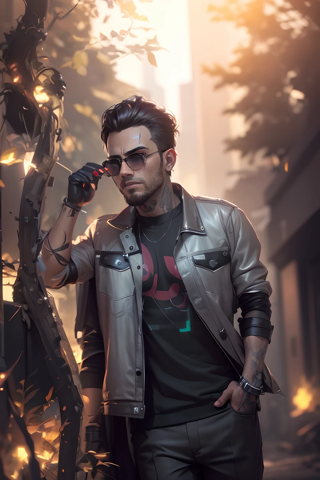 Change background cyberpunk handsome boy, realistic face, 8k, ultra realistic