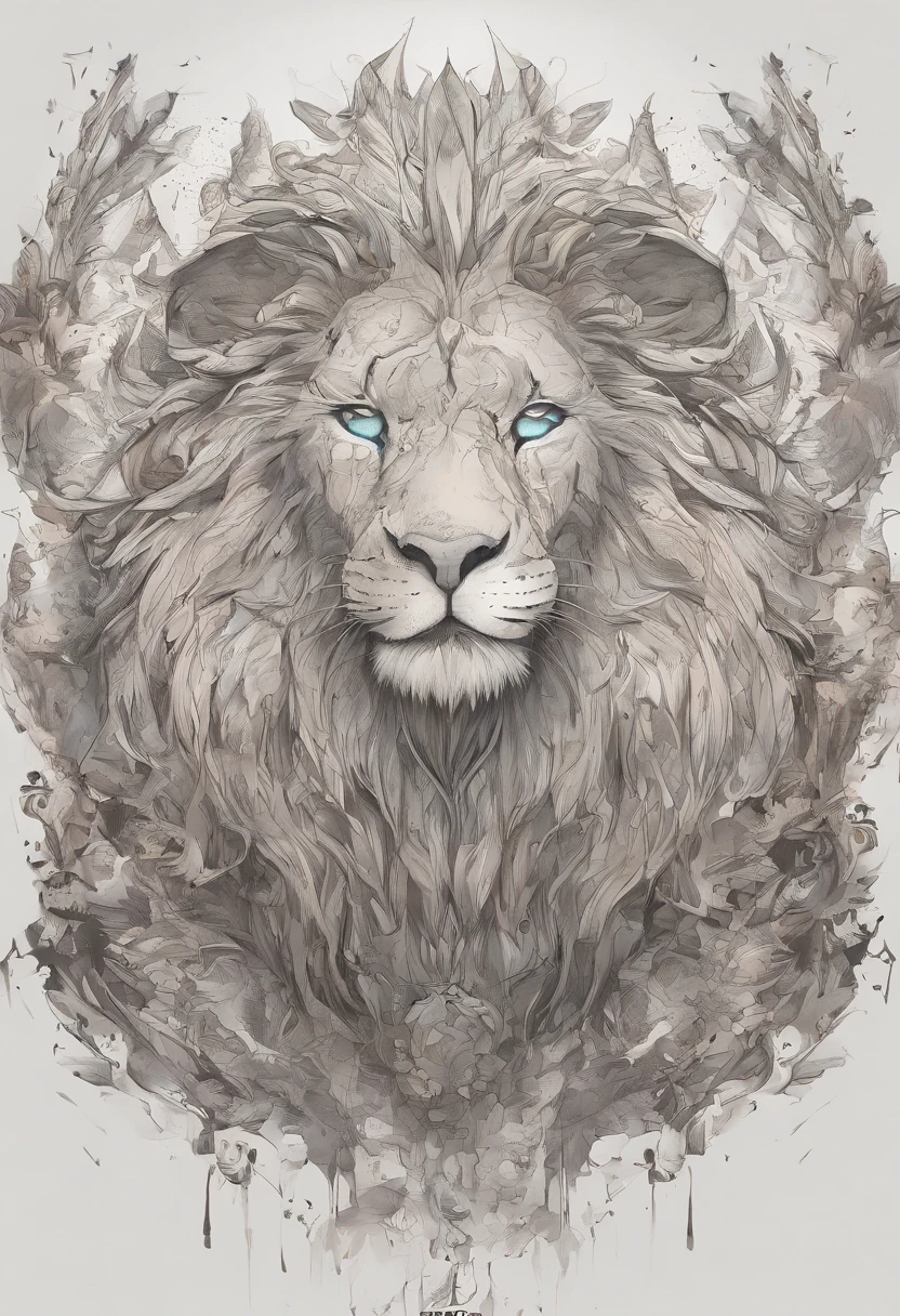 arte splash, a lion head, juba bem detalhada ((fundo branco)), olhos penetrantes, coroa de espinhos estilo cristianismo, epic instagram, art-station, estilo splash de tinta colorida+, contorno, hiperdetalhado intricadamente detalhado, Motor irreal, genial, detalhes intrincados, tela inicial, cores complementares, conceito realista arte, 8K分辨率, obra-prima do deviantart, oil-painting, pinceladas pesadas, pingos de tinta, artes de salpicos