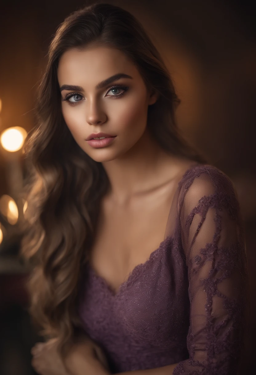 Arafed woman completely , fille sexy aux yeux bruns, ultra realist, Meticulously detailed, Portrait Sophie Mudd, cheveux bruns et grands yeux, selfie of a young woman, Dubai Eyes, Violet Myers, sans maquillage, maquillage naturel, looking straight at camera, Visage avec Artgram, Maquillage subtil, Stunning Full Body Photo in the Gym Medium to Large Bust