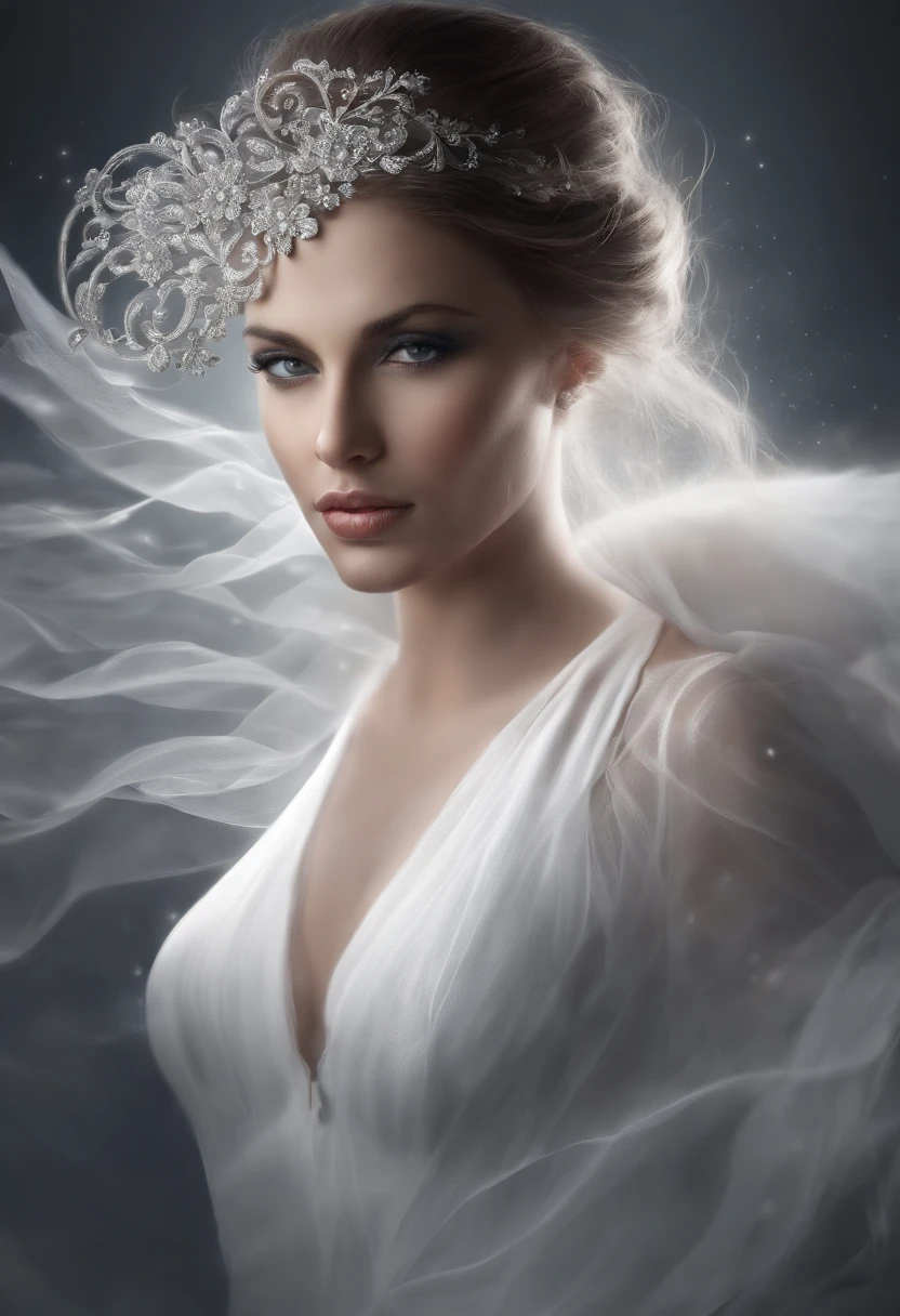 An emblem for the word feature.modancer whiteout girl, vector, simple
-no photorealistic details,just word