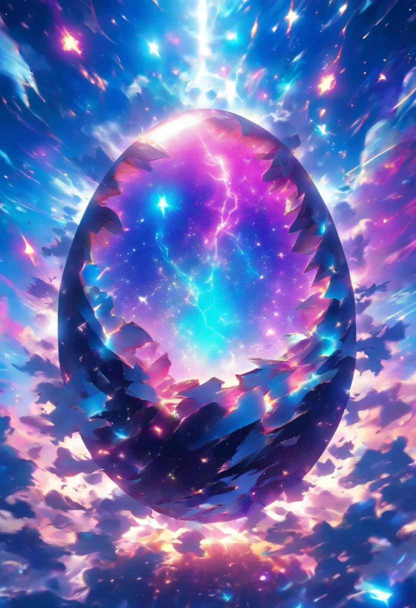 (((Cracked Cosmic Egg))) best quality, ultra-high resolution, 4K detailed CG, masterpiece, Universe, cosmic egg, broken shell galaxya, aesthetics, beautiful image, depth of field, screen-centered