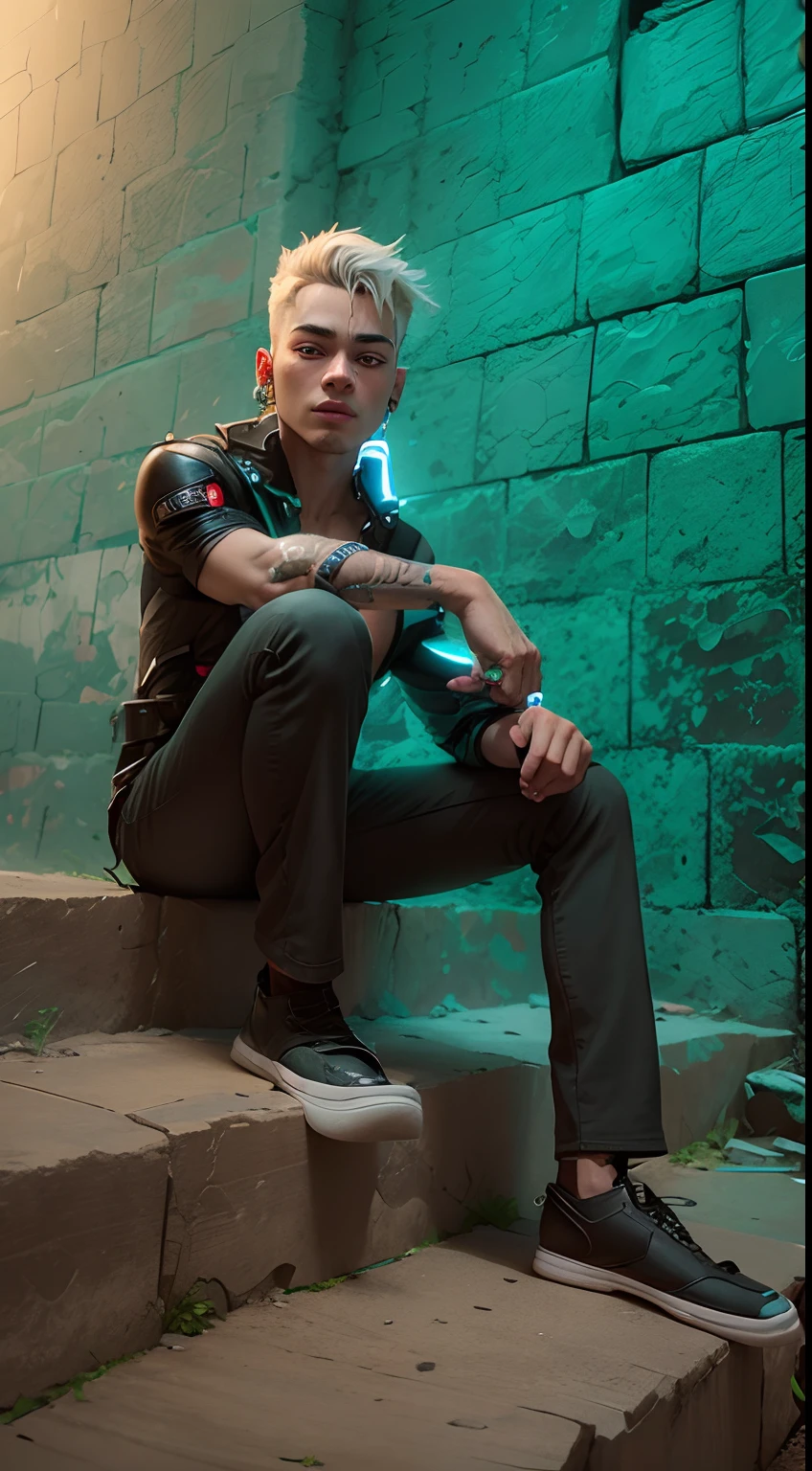 Cyberpunk handsome boy ultra reAliStic with baground no face change