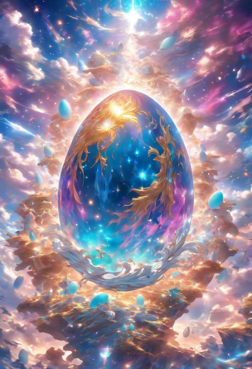 (((giant birthing cosmic egg))) best quality, ultra-high resolution, 4K detailed CG, masterpiece,Pagu,The cosmic birth,Universe, cosmic egg,birth, galaxya,aesthetics, beautiful image, depth of field , centered on the screen