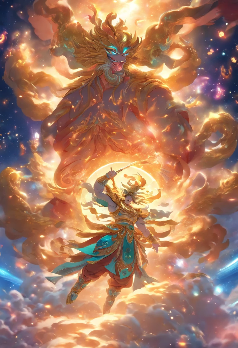 (((Chinese God))) best quality, ultra-high resolution, 4K detailed CG, masterpiece,Pagu, ,cosmic,Universe, cosmic egg,birth, galaxya,aesthetics, beautiful image, depth of field, centered screen