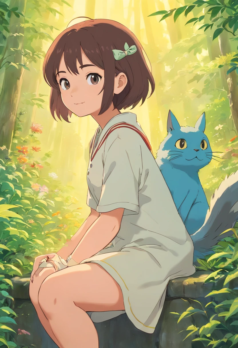 desenhe a demi lovato do clipe de substance como um personagem do studio ghibli