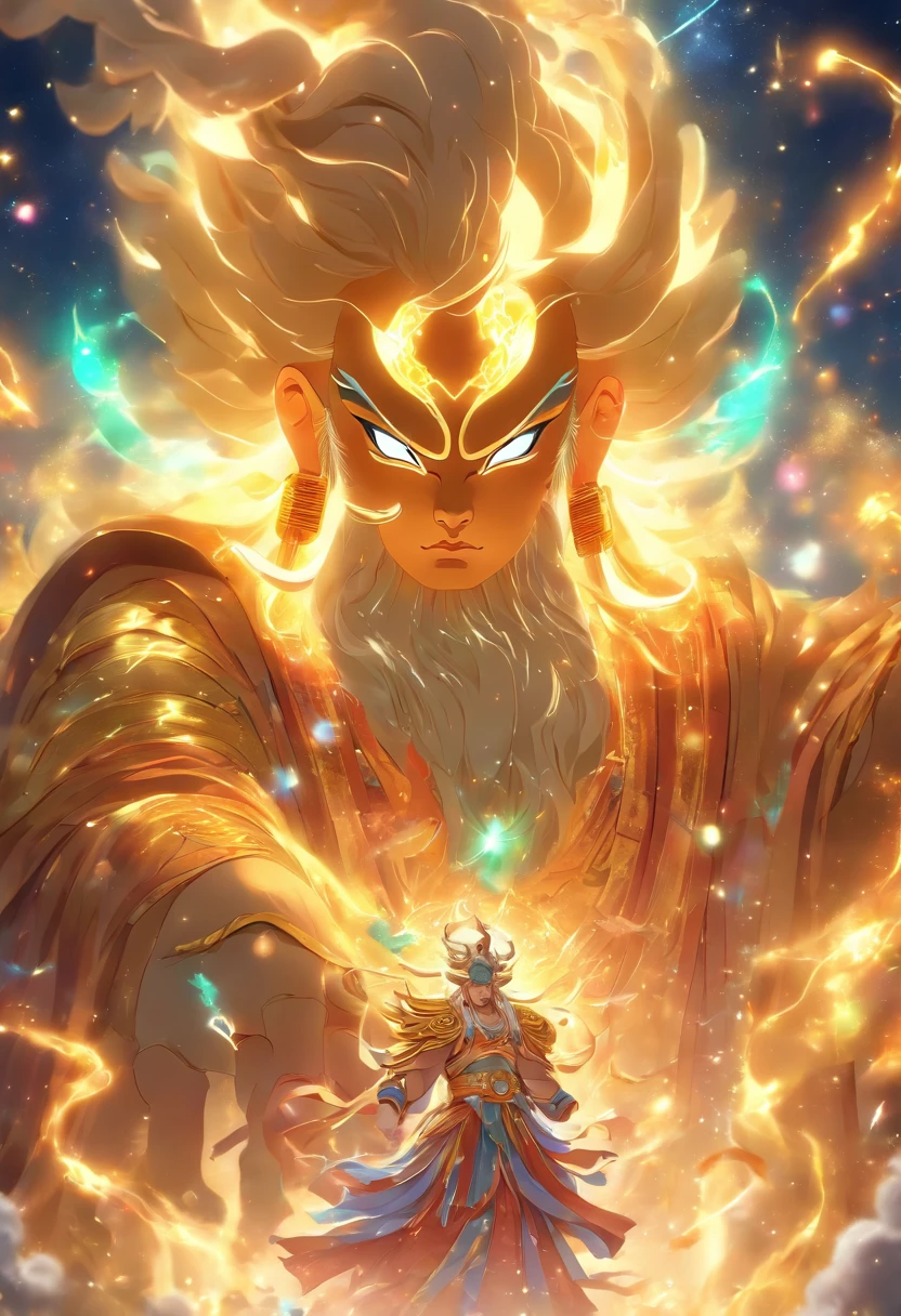 (((Chinese God))) best quality, ultra-high resolution, 4K detailed CG, masterpiece,Pagu, ,Cosmic God,Universe, cosmic egg,birth, galaxya,aesthetics, beautiful image, depth of field, centered on the screen