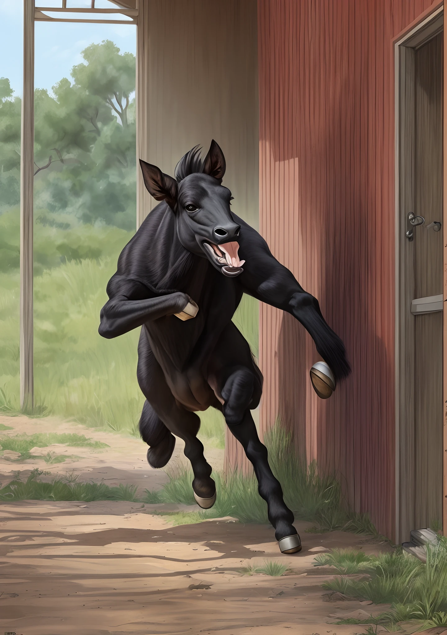HD graphics,Detailed and realistic,high detal,high qulity,photo-realistic,photorealistic eye,Detailed paws,Masterpiece artwork,top-quality,32k,hyper HD, (((feral dog, huge balls, hyper flared penis, on hind legs, feral dog))),in field ((((hyper flared penis, anal, excessive peeing)))), front view, ((((on hind legs, feral dog on two legs, paw on flared penis)))), ((((looking up, eyes closed))))