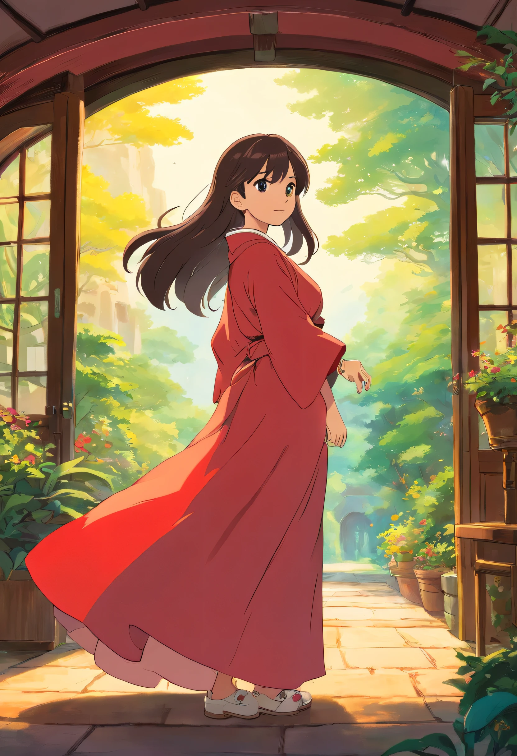 desenhe a demi lovato da capa dapa do album dancing with the devil the art of starting over como um persongem do studio ghibli