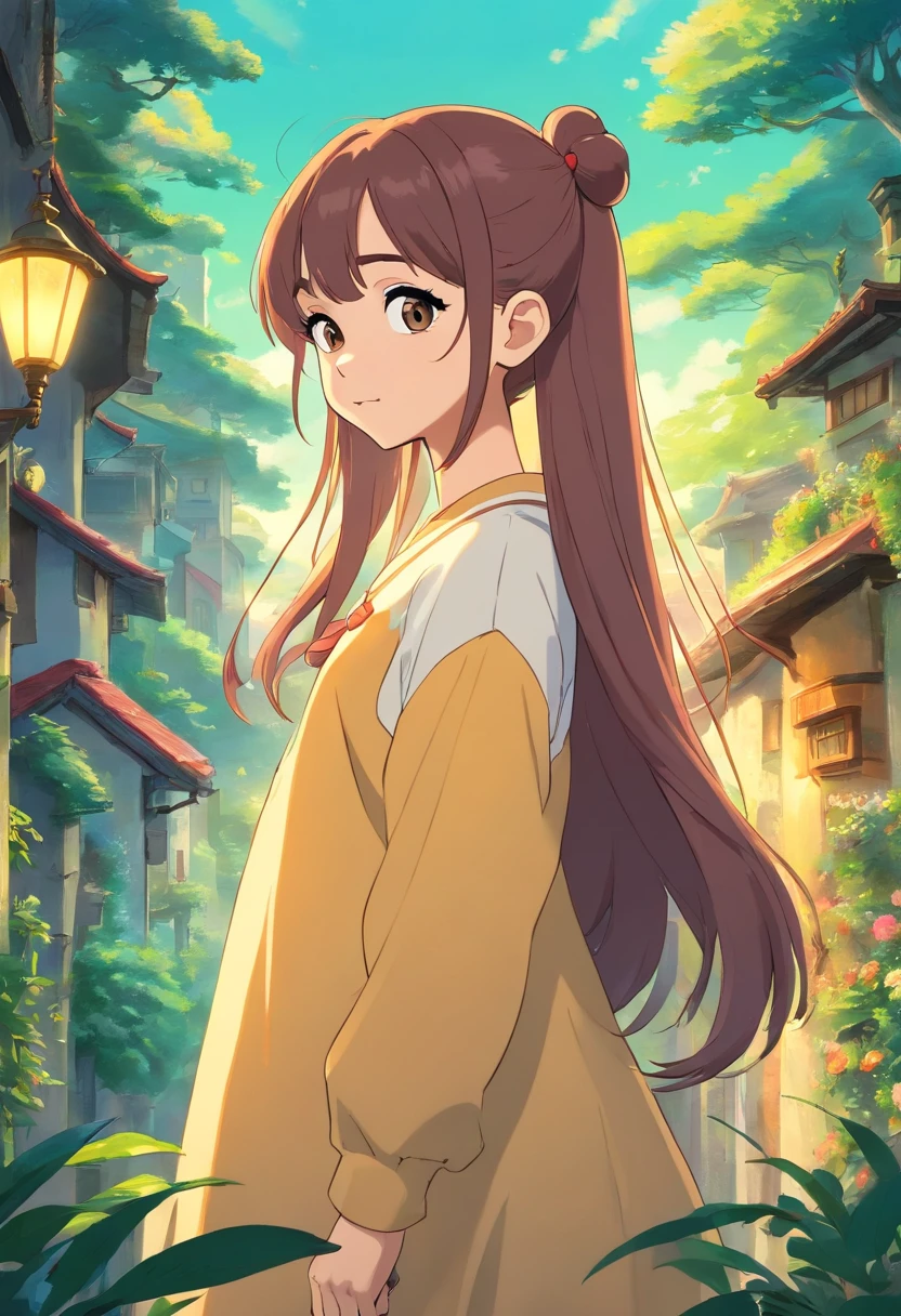 desenhe a ariana grande como um personagem do studio ghibli