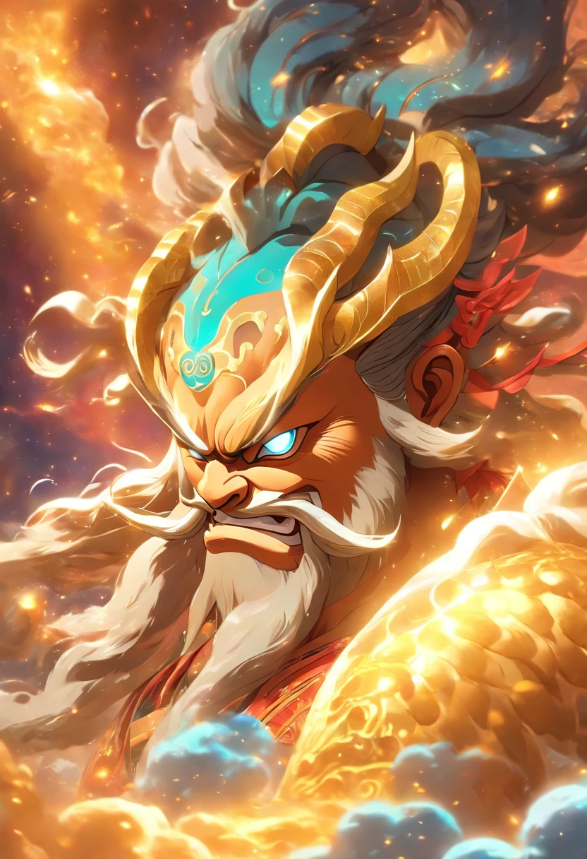 (((Chinese God))) Best Quality, Ultra-High Resolution, 4K Detailed CG, Masterpiece, Pagu, Cosmic God, Universe, Cosmic Egg, Birth, Galaxy,Chinese Clothing,Chinese Mythology, Chinese Painting Style, Shui mo Hua, Thangka Style,Aesthetics, Beautiful Image, Depth of Field, Centered on Screen