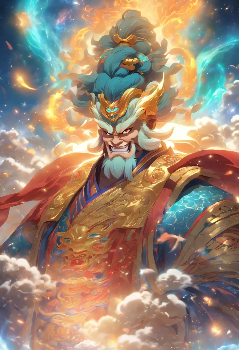 (((Chinese God))) Best Quality, Ultra-High Resolution, 4K Detailed CG, Masterpiece, Pagu, Cosmic God, Universe,Axe, Breaking Galaxies,Chinese Clothing,Chinese Mythology, Chinese Painting Style, Shui mo Hua, Thangka Style,Aesthetics, Beautiful Image, Depth of Field, Centered on Screen