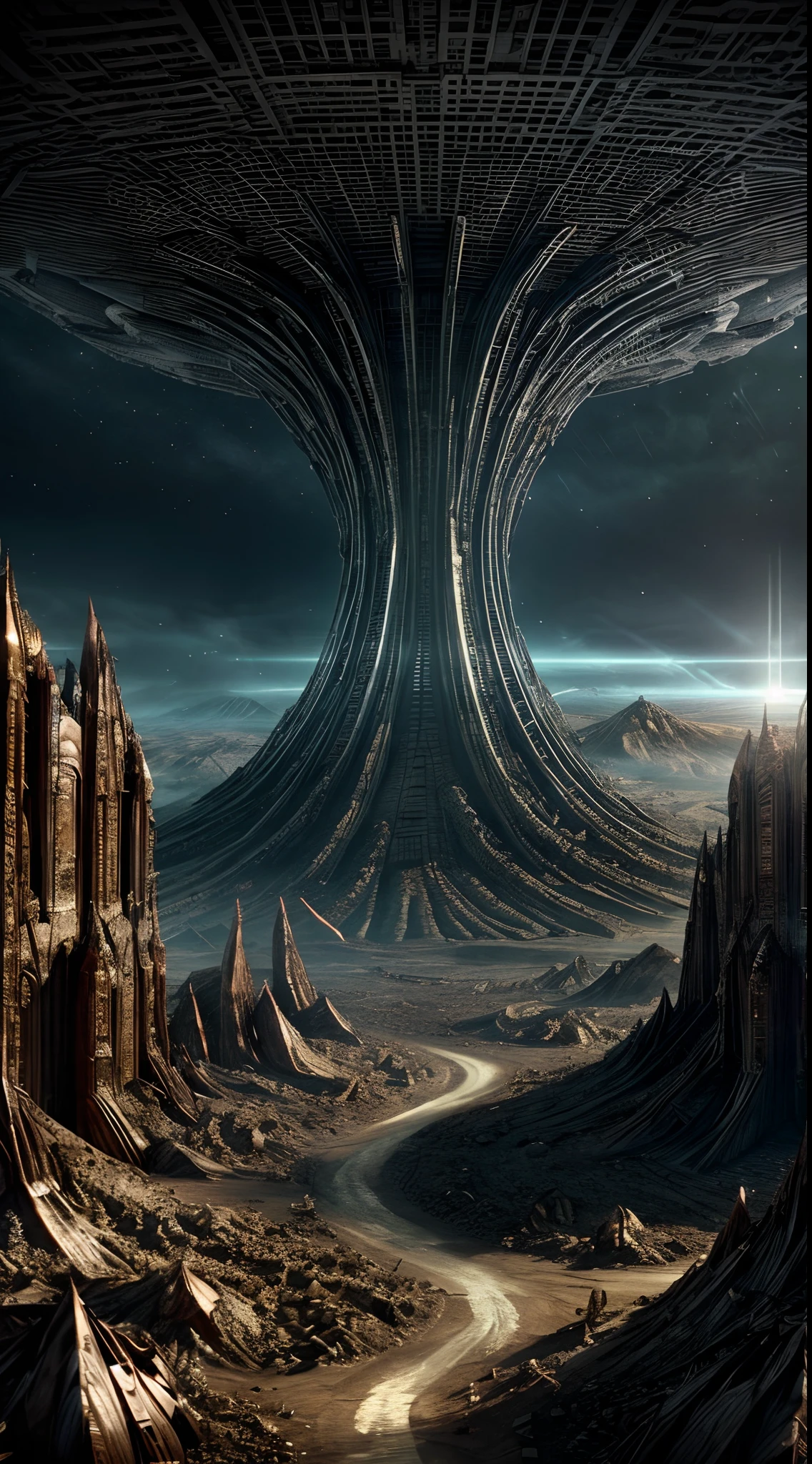 masterpiece, best quality, intricate detail, complex scenery, thrilling, dramatic action, 8k, hdr, "Creepy and intense alien invasion scene with sunny daylight and clear azure blue sky atmosphere, dramatic bright lighting, and intense action. Show powerful extraterrestrial creatures, advanced technology, destroyed cityscape, panicked civilians, and a sense of imminent danger. Generate an unsettling and immersive image that captures the chaos, cruelty, devastation and terror of an otherworldly huge alien insectoid monster invasion, they look and act like devils and demons from outer space", groups of anxious people in panic trying to escape from extinction, ultra complex highly dramatic scenery with intricare details, ultra fine render textures.