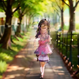 there is a girl walking with a dog on a path, adorable digital painting, childrens art in artstation, artwork in the style of guweiz, cute detailed digital art, atey ghailan 8 k, adventure hyper realistic render, by Leng Mei, realistic anime 3 d style, female explorer mini cute girl, cute digital art, realistic cute girl painting