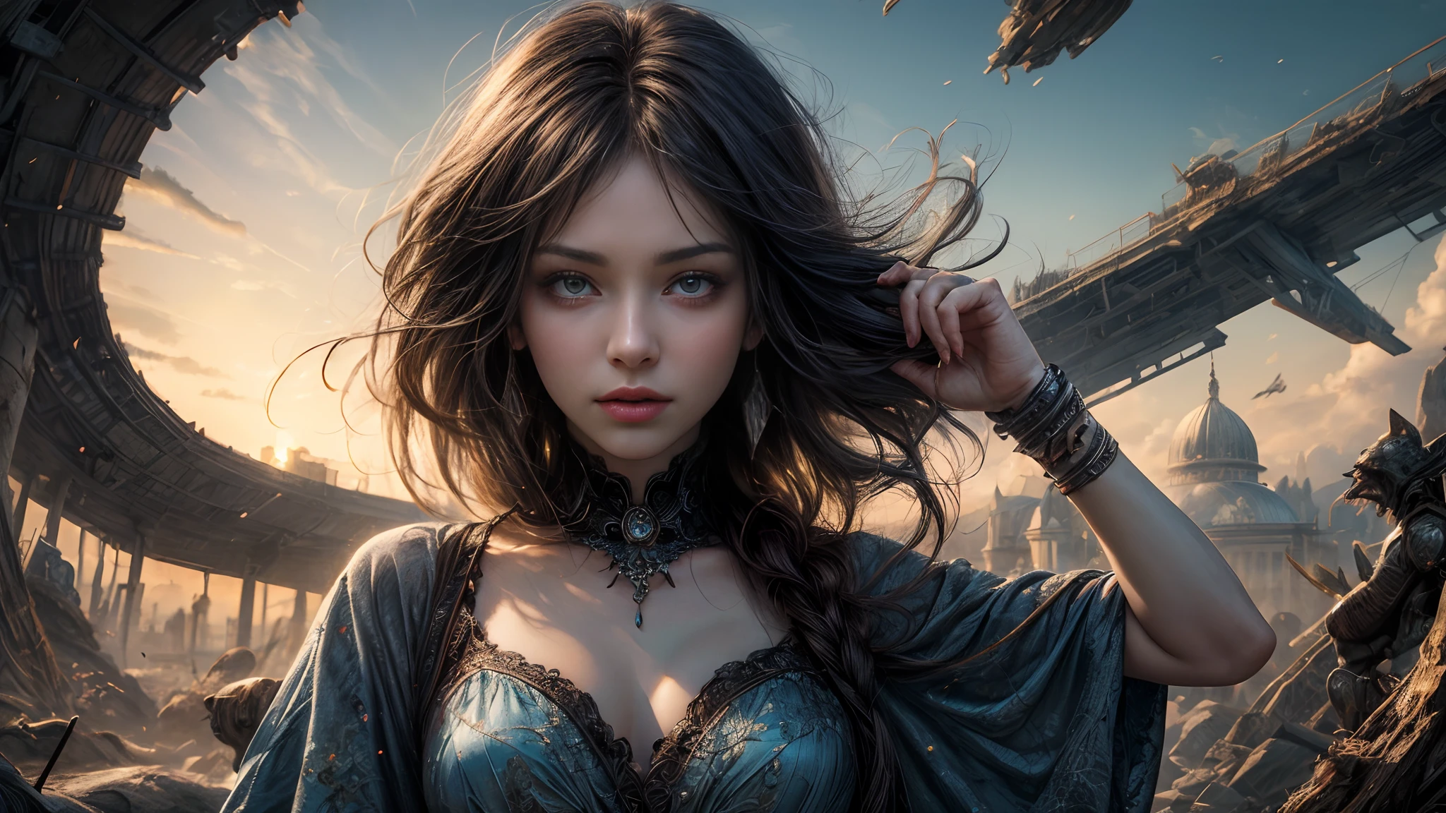 Alice in Tecland , Ultra High Resolution, Masterpiece,Cowboyshot , beautyfull face with gorgeous  shiny eyes,